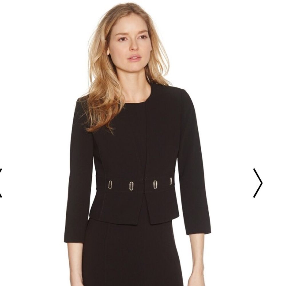 NWT 3/4 Sleeve Short Black Grommet Jacket -WHBM